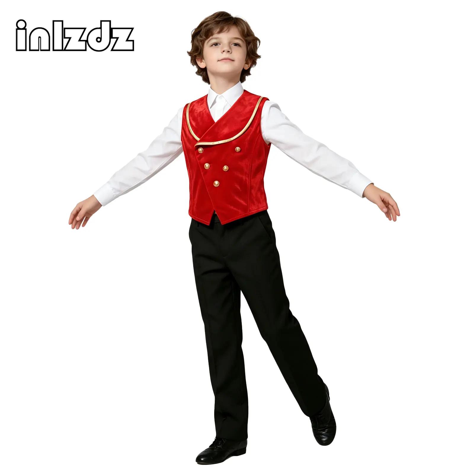Dresses - Çocuk Erkek Orta Çağ Kadife Yelek,