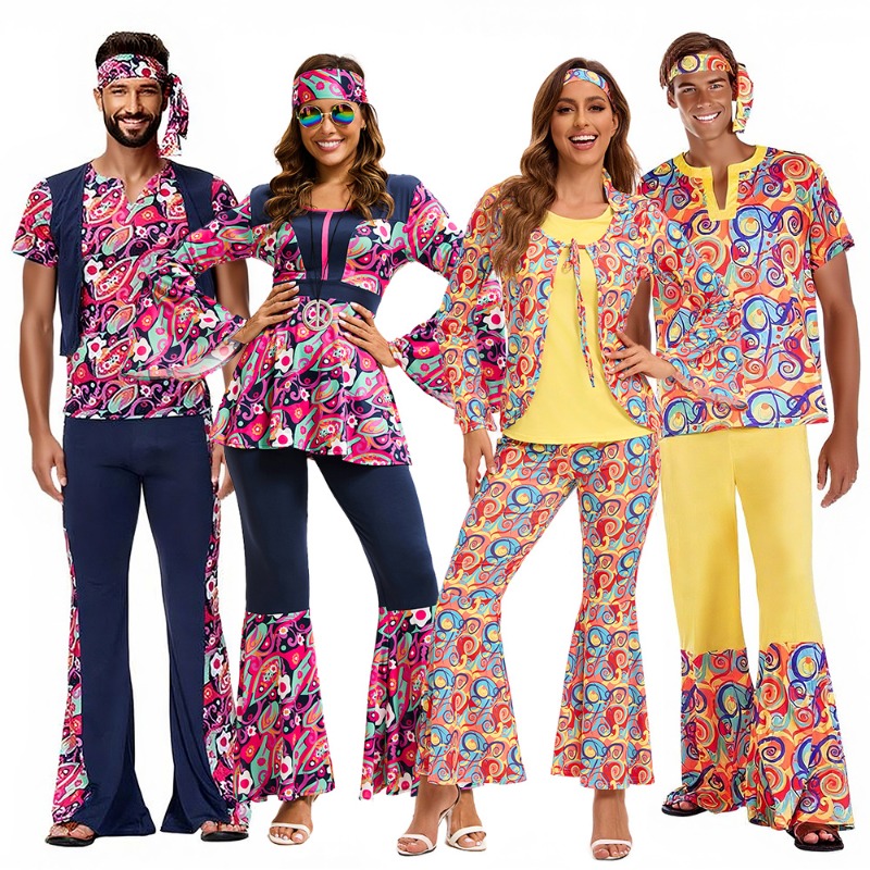 Tops - Karnaval Cosplay Kostümü, Retro 70'ler Tarzı,