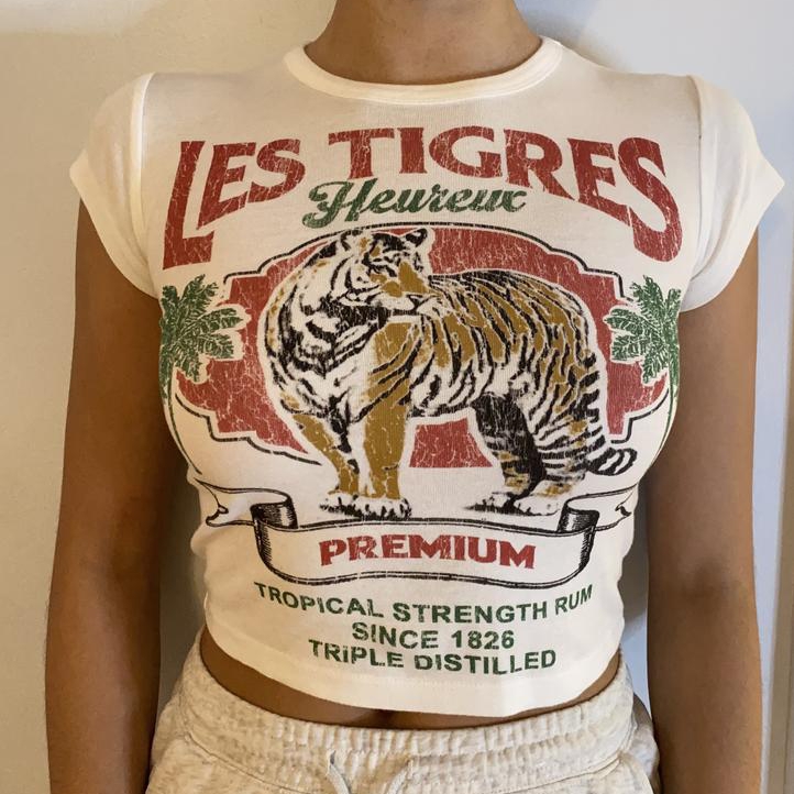 Y2K Graphic Baby Tee Crop - Kadınlar ve Genç Kızlar için Y2K