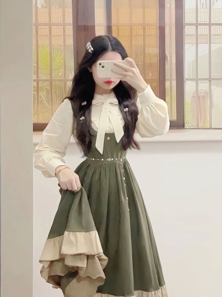 Korean Style A Line Shirt Dress - 2025 Yeni Japon Kore Kawaii Tiki