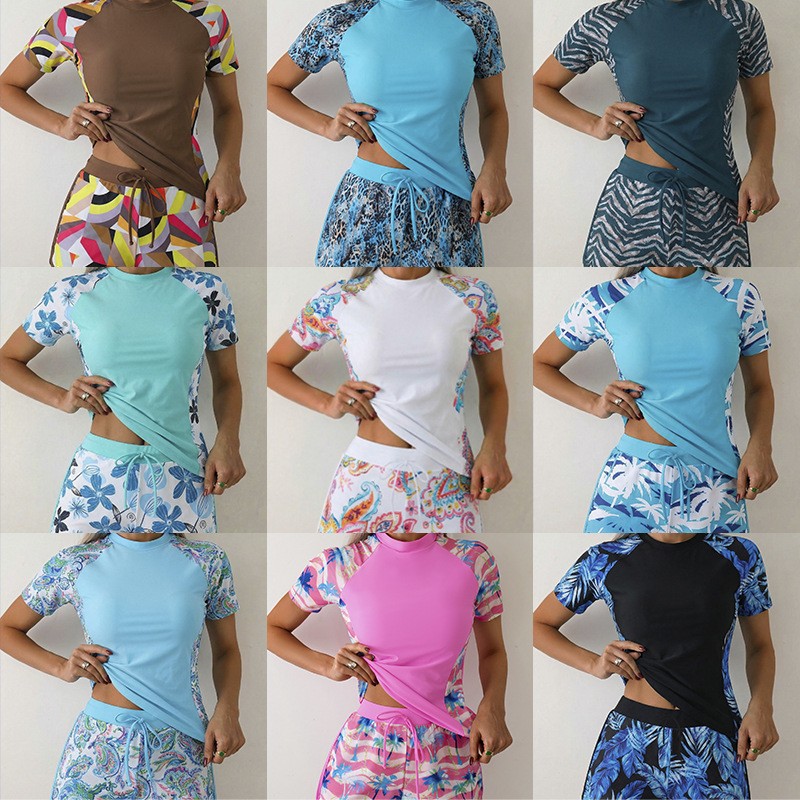 Tops - Kadın Tankini Şortlu Crop Tankini Üstü