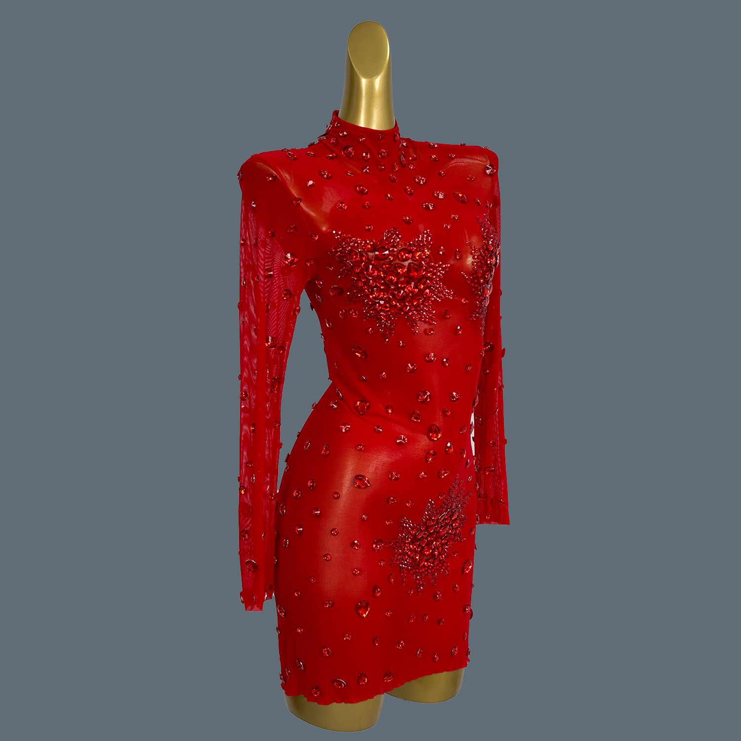 Lüks seksi kırmızı Rhinestones - Sparkly Rhinestone Club Party Dress incelemesi ve fiyatı