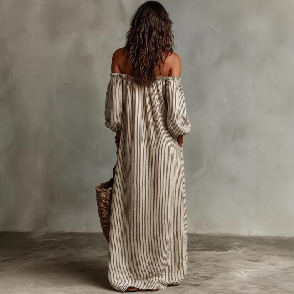 İlkbahar Yaz Kadın Düşük Omuzl - Off Shoulder Puff Sleeve Sundress incelemesi ve fiyatı