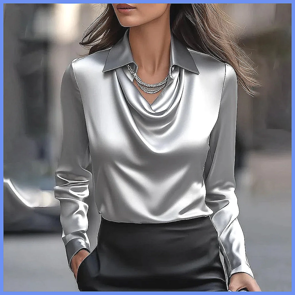 Vintage Saten Bluz Kadın Uzun  - Blouses incelemesi ve fiyatı