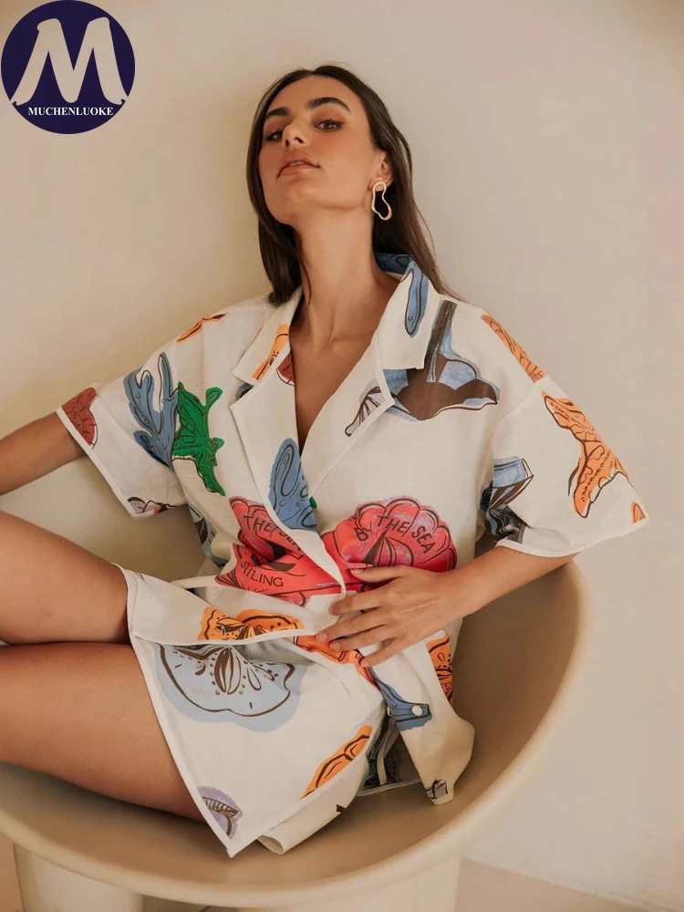 Kadınlar için Yaz İki Parçalı  - Casual Loose Linen Shirt Dress incelemesi ve fiyatı