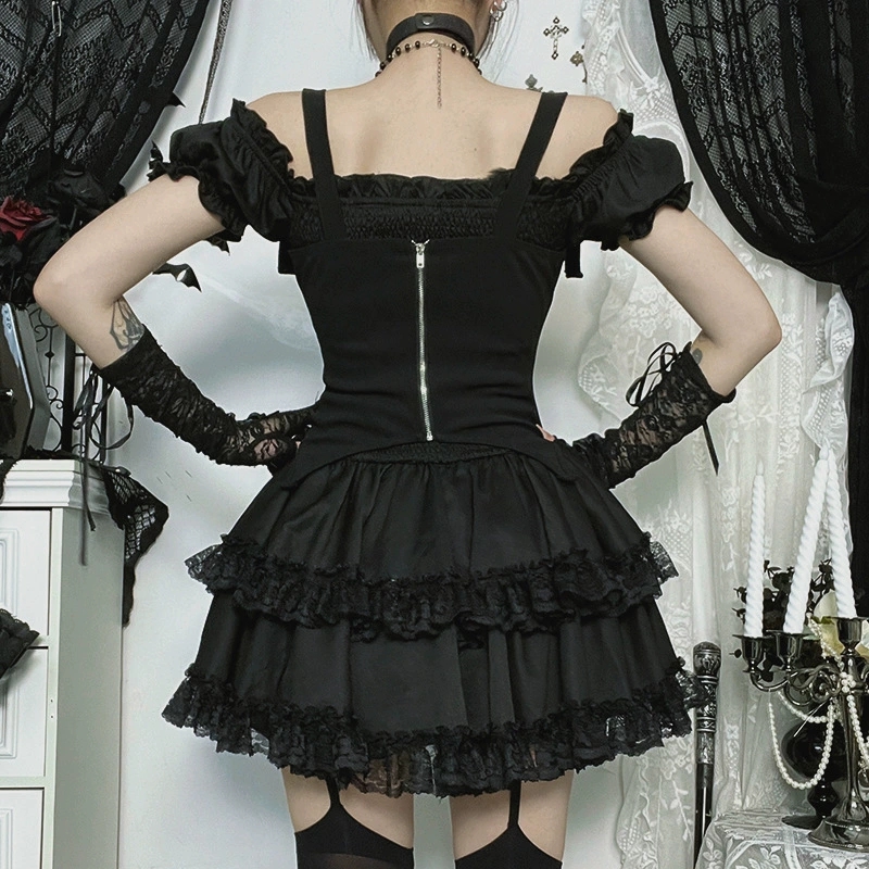 Goth Koyu Renkli E-kız Kawaii  - Y2K Backless Halter Mini Dress incelemesi ve fiyatı