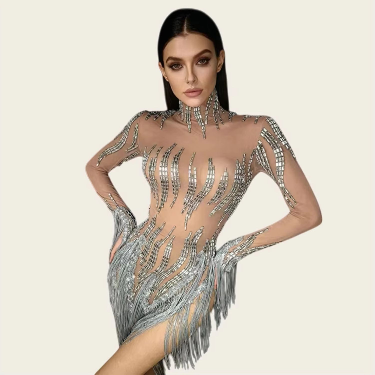 Işıltılı Taşlı Püsküllü Kısa E - Sparkly Rhinestone Club Party Dress incelemesi ve fiyatı